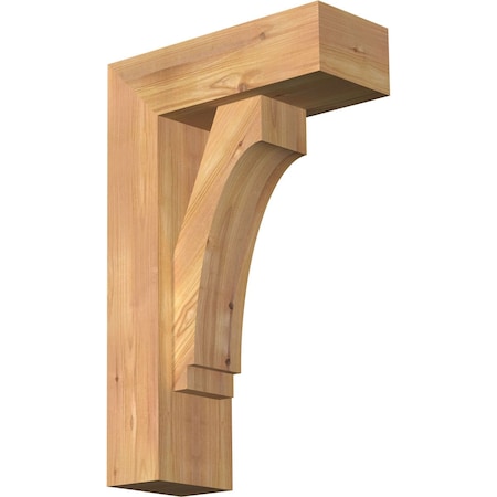 Ekena Millwork Imperial Block Smooth Bracket w/ Offset Brace, Western Red Cedar, 5 1/2"W x 14"D x 22"H BKT0604X14X22IMP05SWR